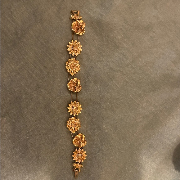 Gold Tone Floral Slider Bracelet - Picture 2 of 2